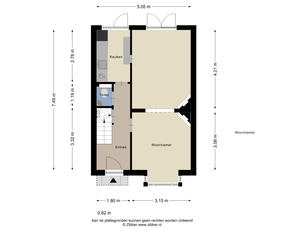 View floorplan of Begane Grond of Veluwestraat 97