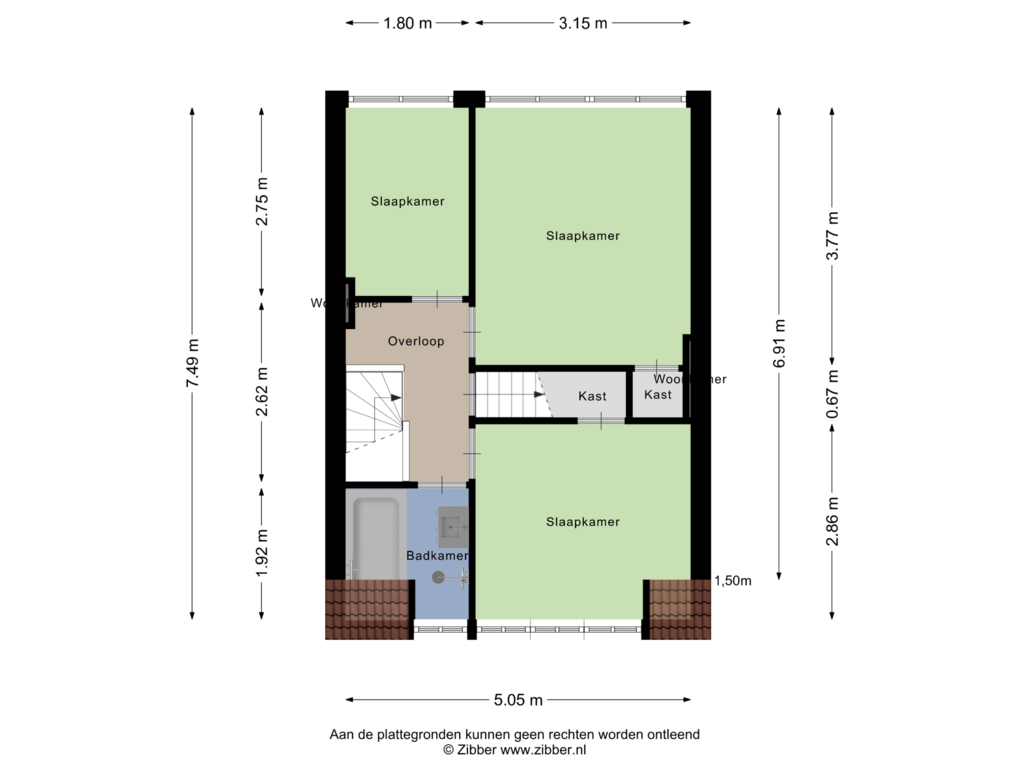 View floorplan of Eerste Verdieping of Veluwestraat 97