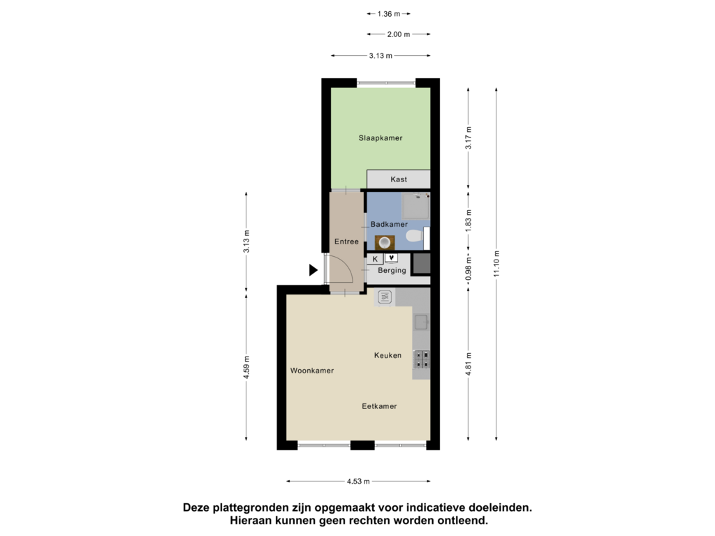 View floorplan of Appartement of Pothstraat 33