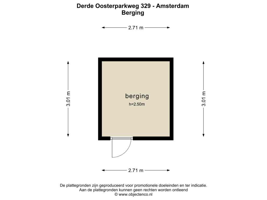 View floorplan of Berging of Derde Oosterparkstraat 329