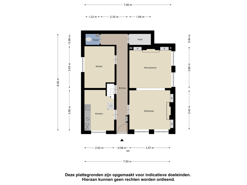 Bekijk plattegrond van Begane Grond van Nieuwedijk 49