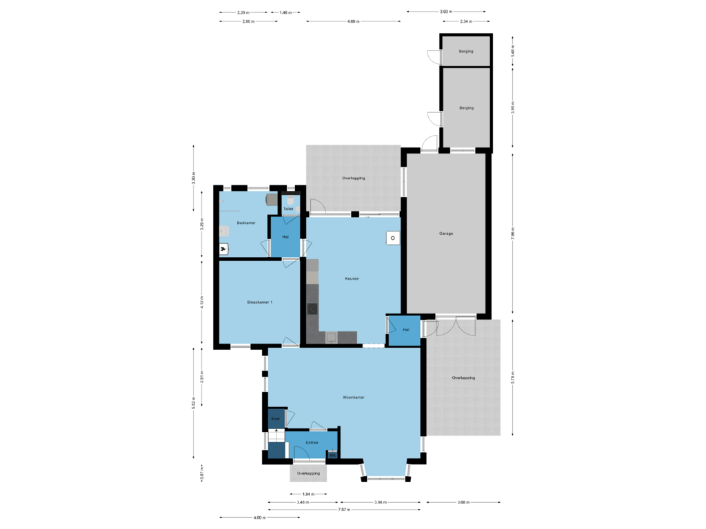 View floorplan of Begane grond of Helleneind 9-A