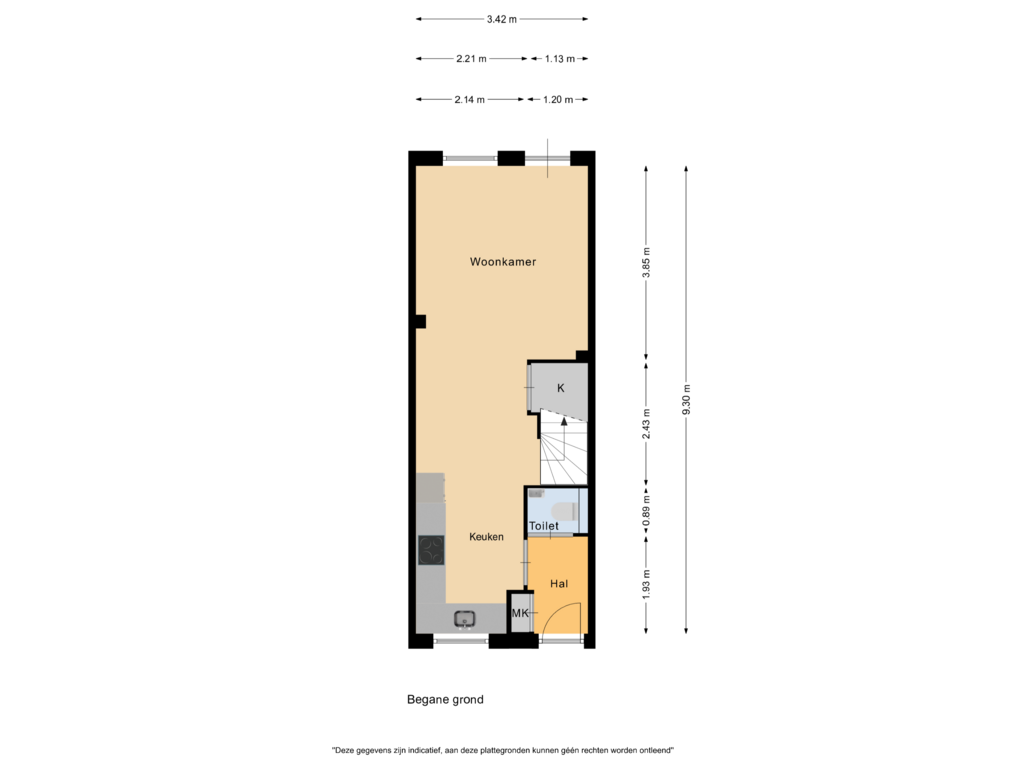 View floorplan of Begane grond of Klokbaai 14