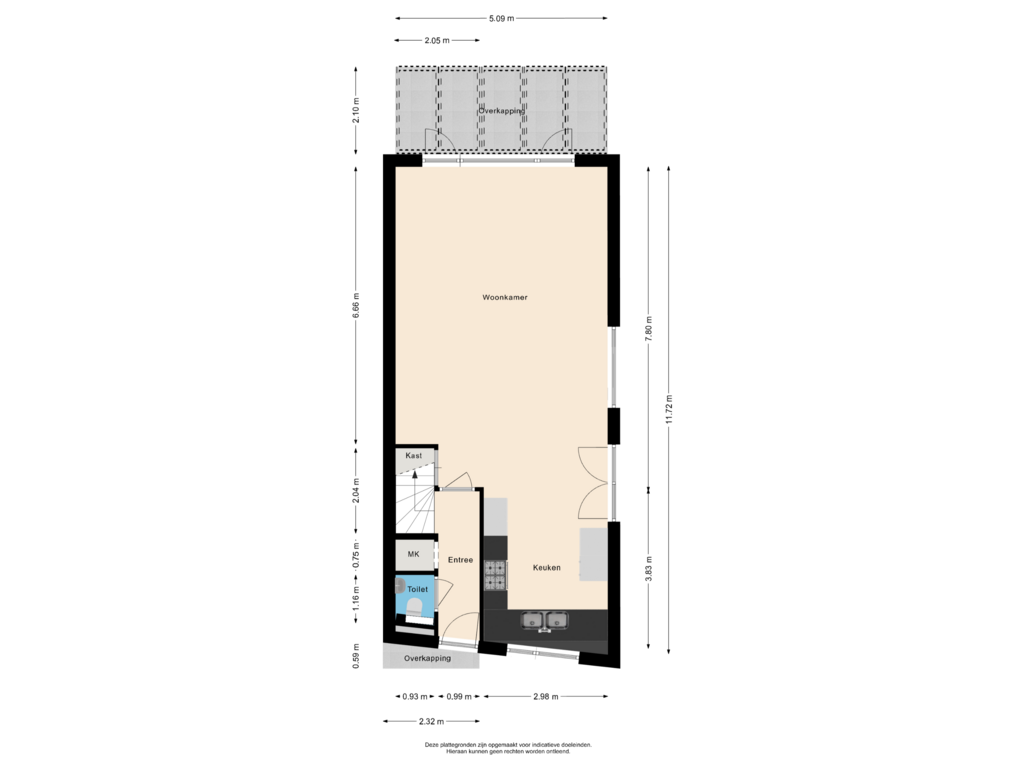 Bekijk plattegrond van Begane grond van De Boog 45