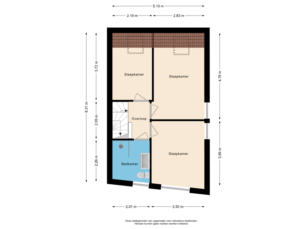 Bekijk plattegrond van Eerste verdieping van De Boog 45