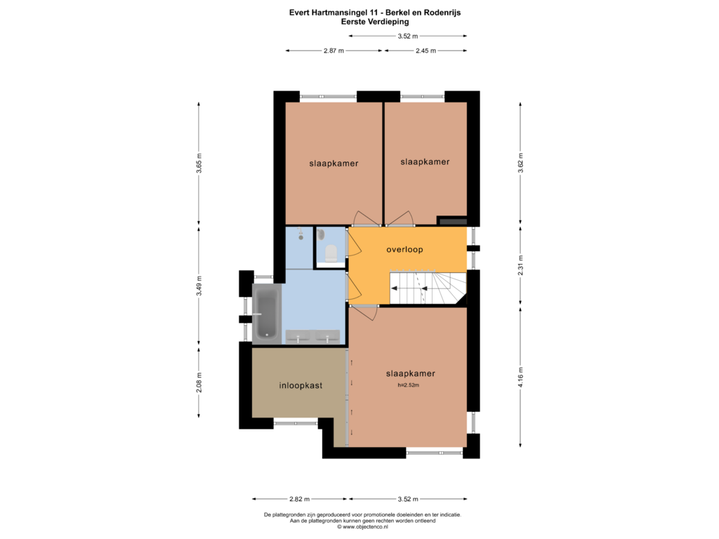 Bekijk plattegrond van Eerste Verdieping van Evert Hartmansingel 11