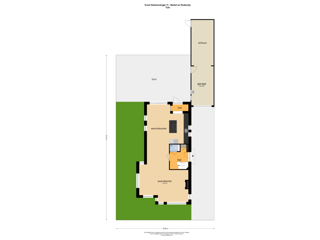 Bekijk plattegrond van Tuin van Evert Hartmansingel 11