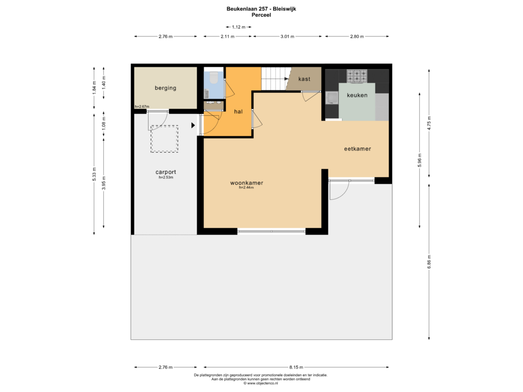 Bekijk plattegrond van PERCEEL van Beukenlaan 257