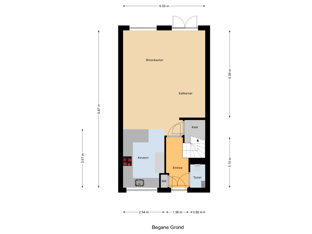 Bekijk plattegrond van Begane Grond van Pablo Nerudastraat 6