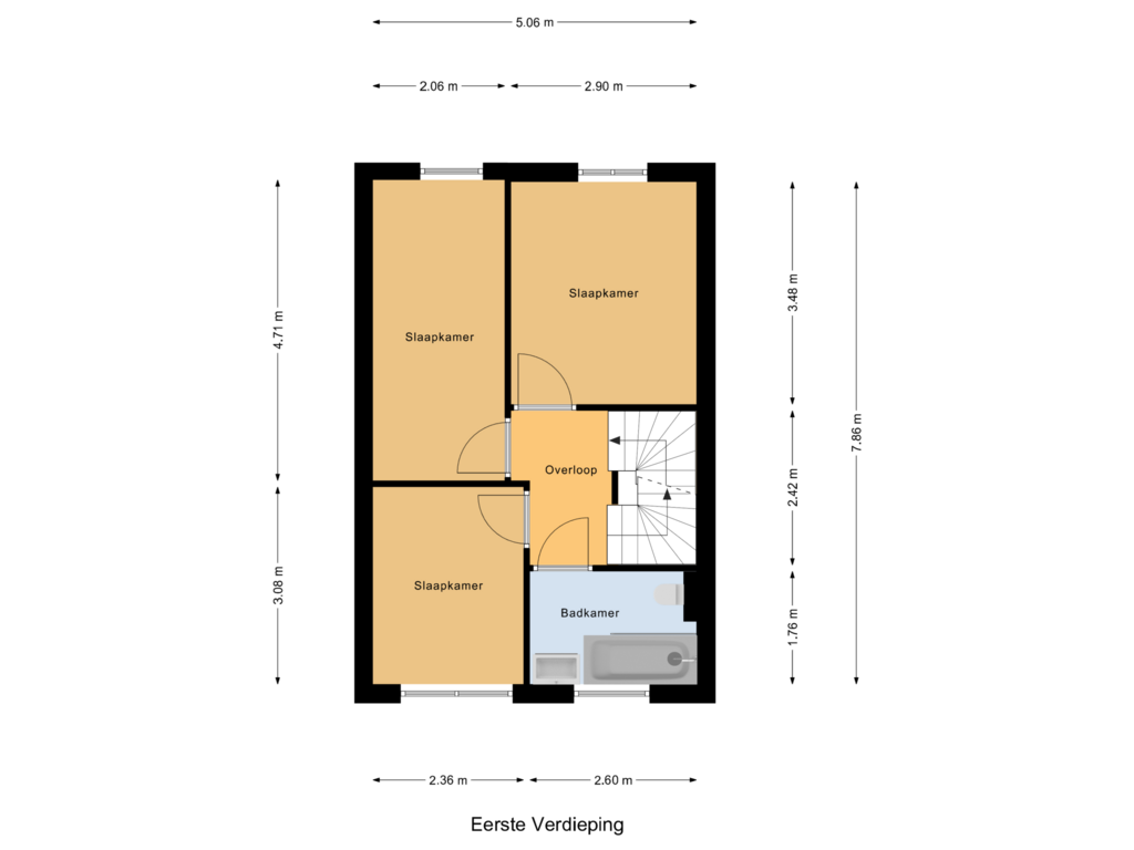 Bekijk plattegrond van Eerste Verdieping van Pablo Nerudastraat 6