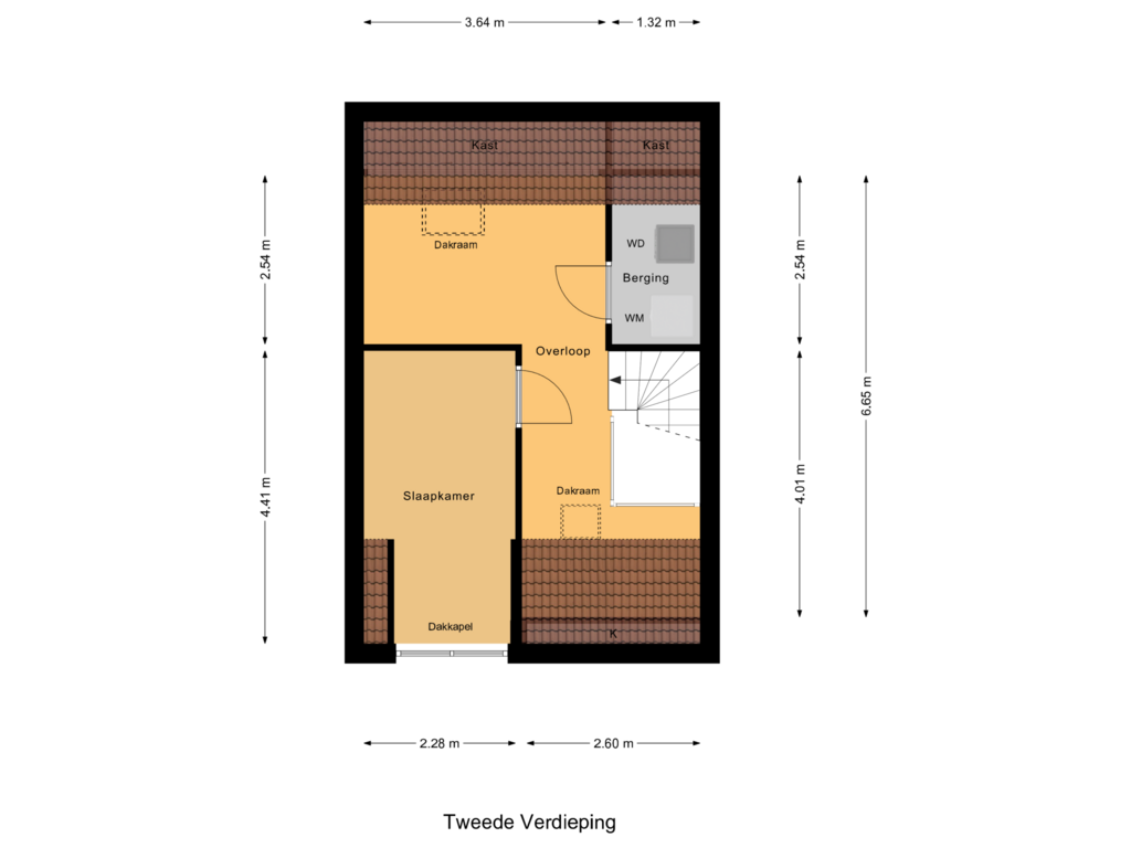 Bekijk plattegrond van Tweede Verdieping van Pablo Nerudastraat 6