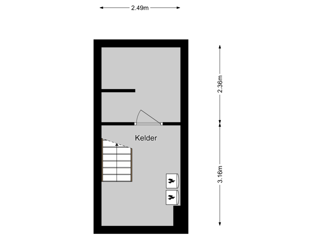 View floorplan of Kelder of Westenesscherstraat 13