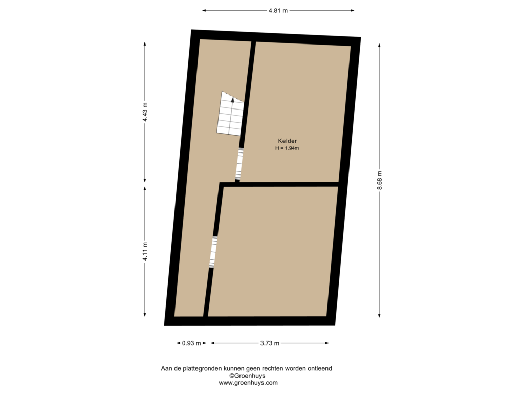 Bekijk plattegrond van Kelder van Nobelstraat 65