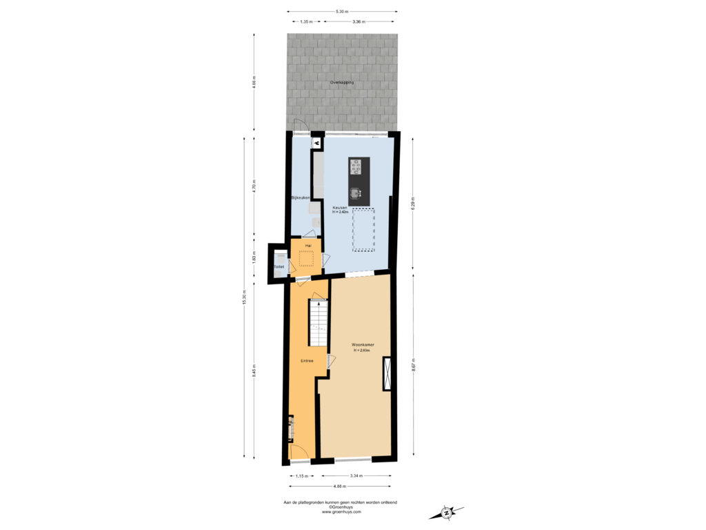 Bekijk plattegrond van Begane grond van Nobelstraat 65