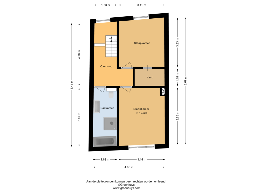 Bekijk plattegrond van Eerste verdieping van Nobelstraat 65