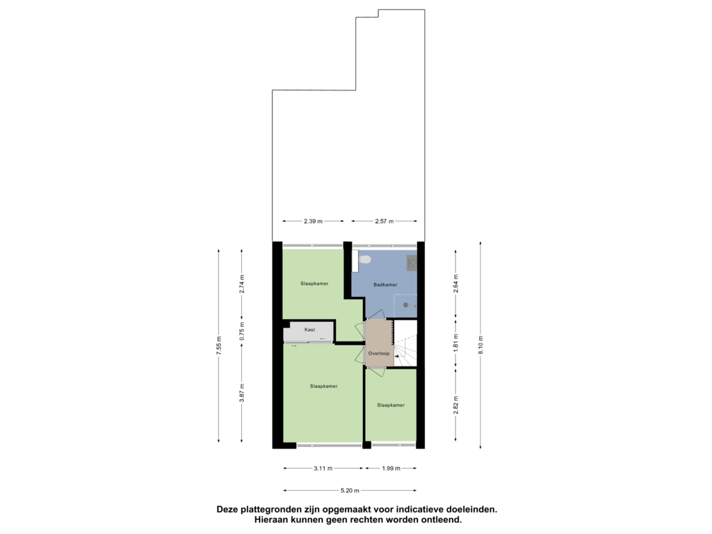 Bekijk plattegrond van Eerste Verdieping van Oosterstraat 31