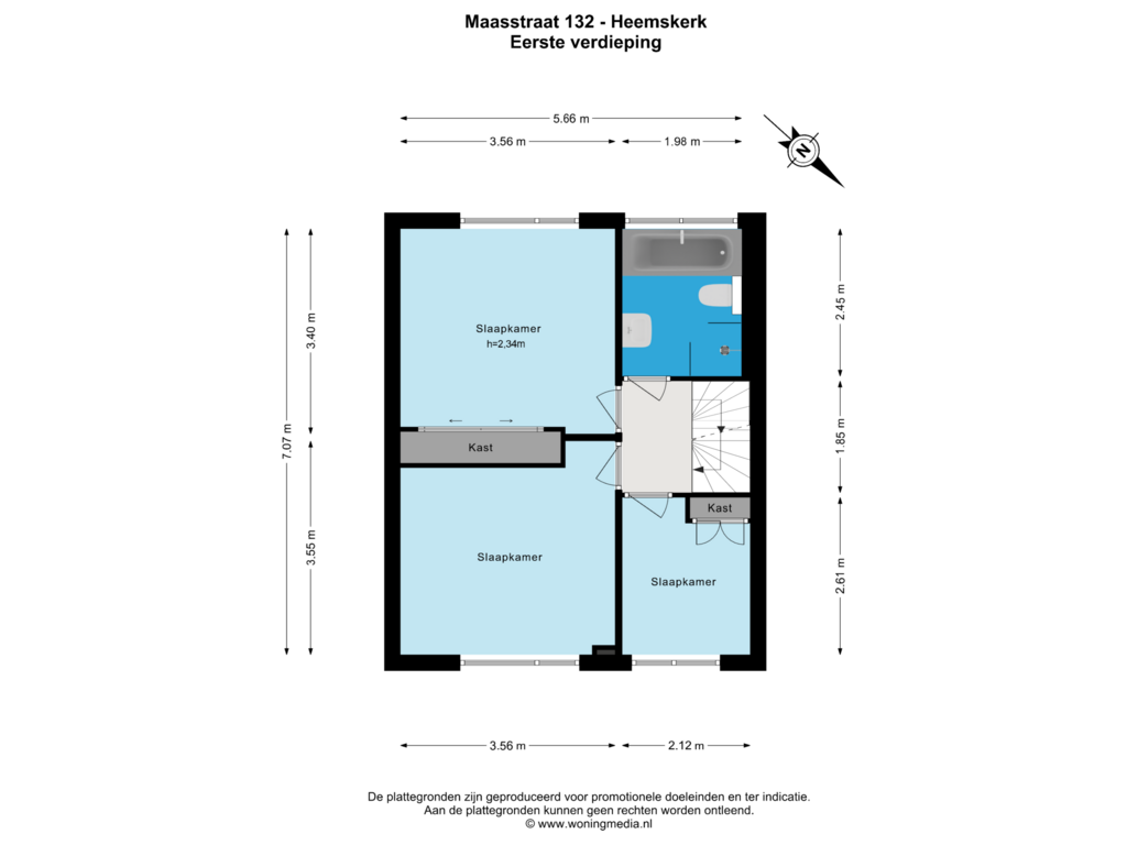 View floorplan of 1e_verd of Maasstraat 132