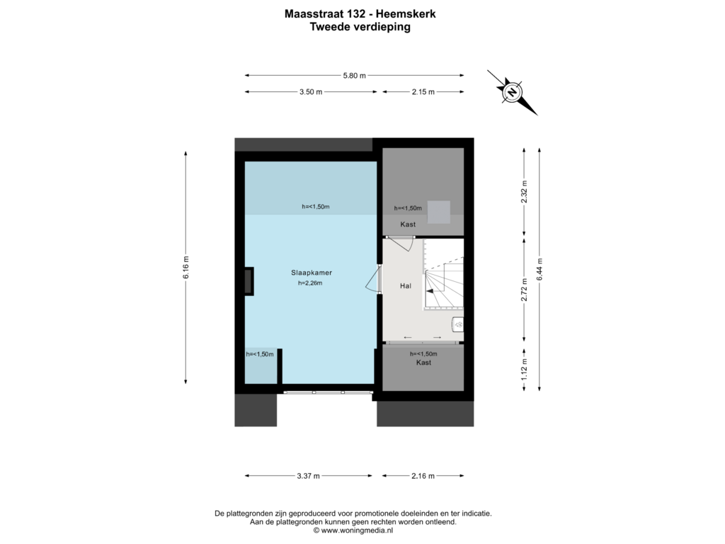 View floorplan of 2e_verd of Maasstraat 132