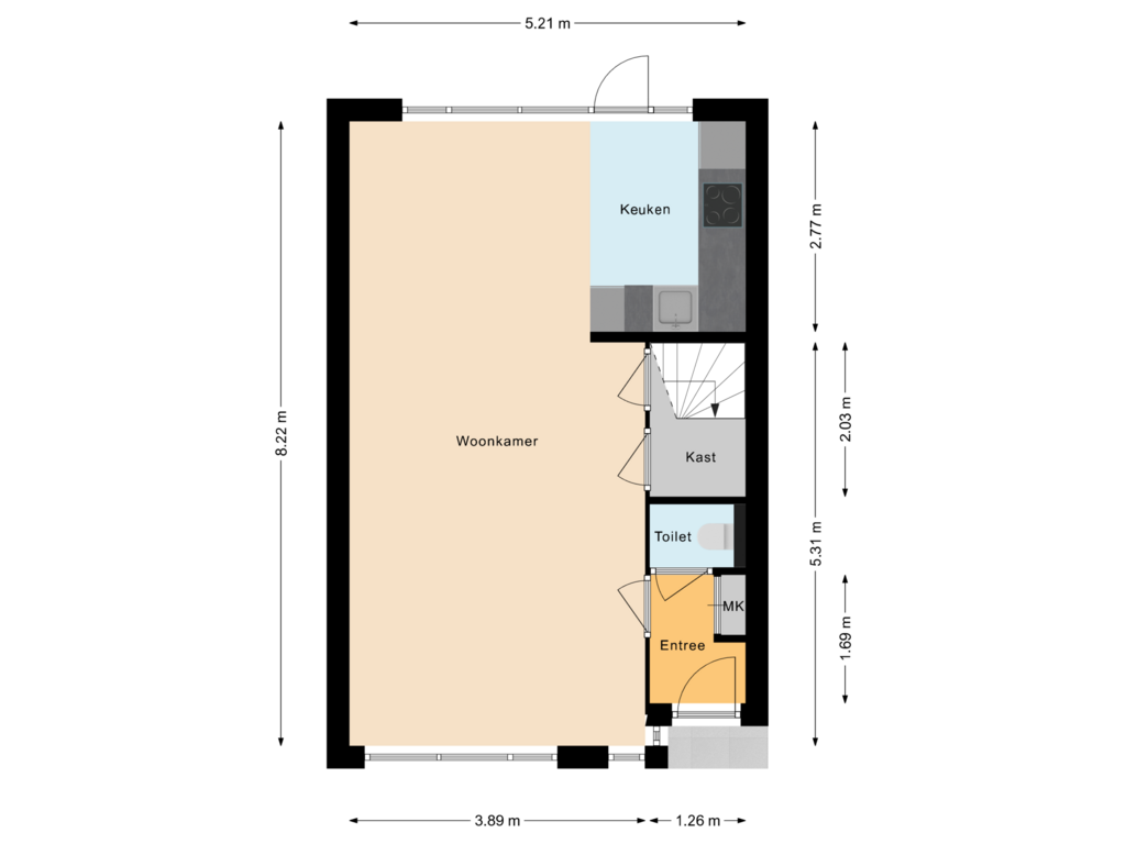 View floorplan of Begane grond of Steenuilstraat 11