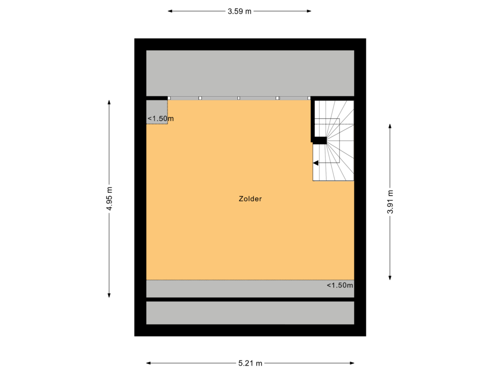 View floorplan of Tweede verdieping of Steenuilstraat 11