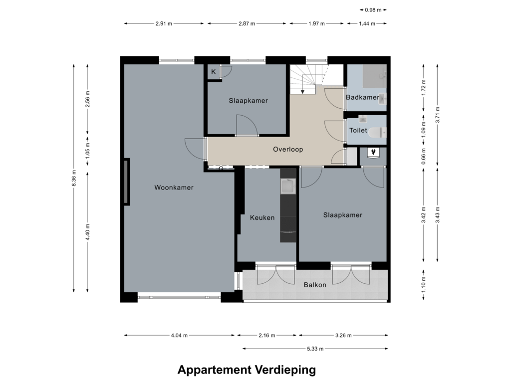 Bekijk plattegrond van Appartement Verdieping van Sint Jozefslaan 60