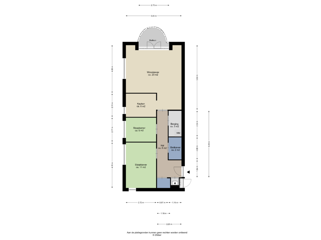 Bekijk plattegrond van Appartement van Oosterhoutstraat 42-D