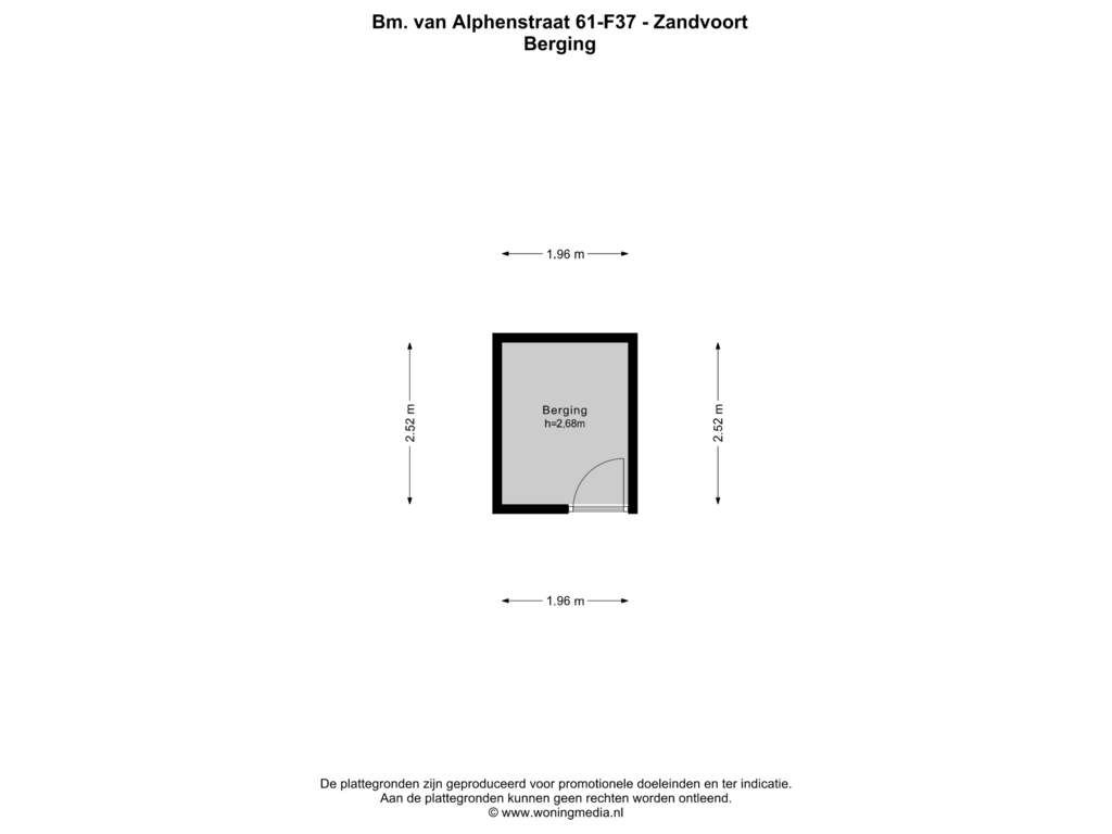 Bekijk plattegrond van Berging van Burgemeester van Alphenstraat 61-F37