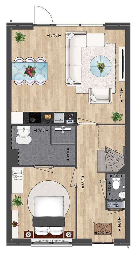 Foto 8 van Vlietkade - Herenhuis (Bouwnr. 8)