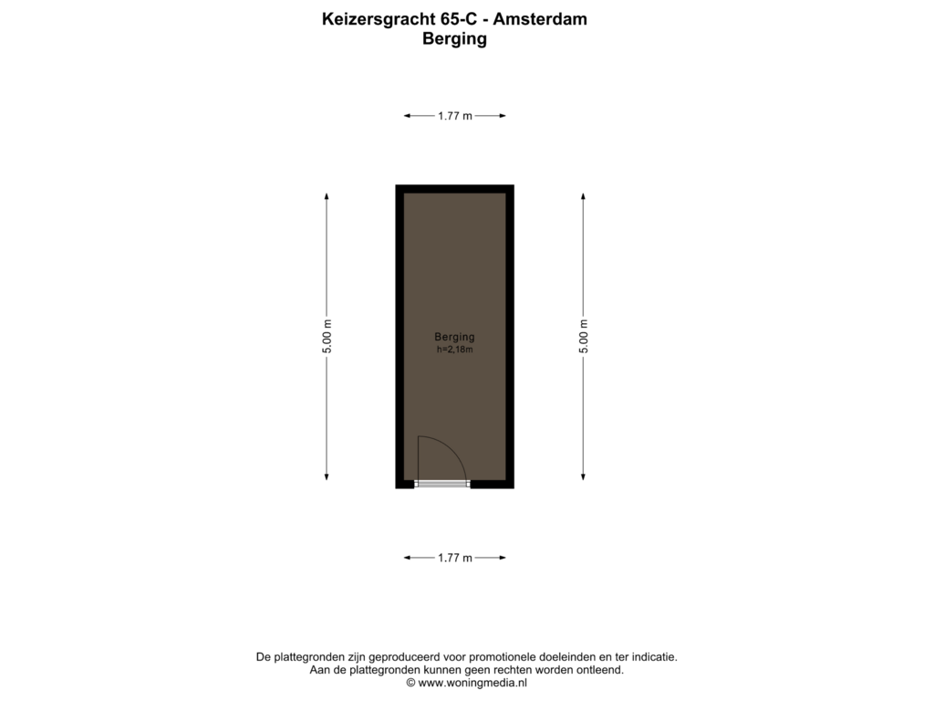 Bekijk plattegrond van Berging van Keizersgracht 65-C