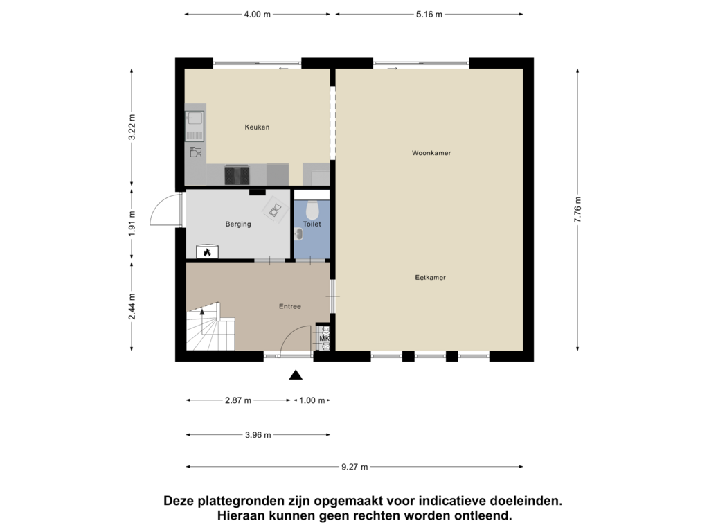 View floorplan of Begane Grond of 's-Gravenstraat 80