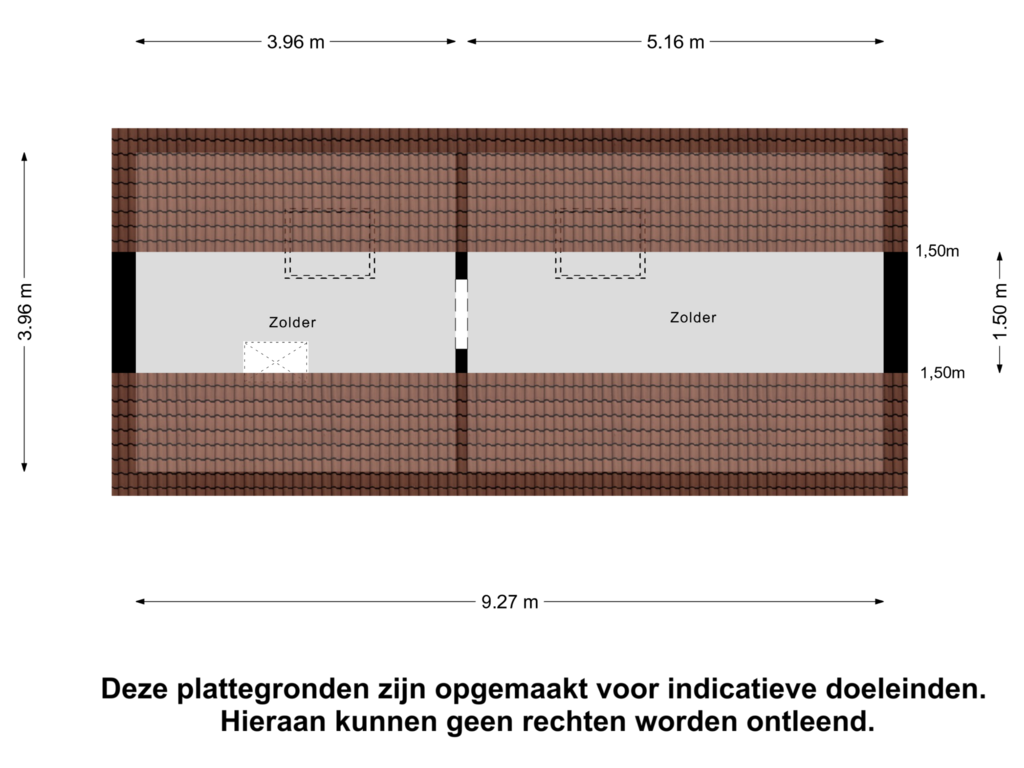 View floorplan of Zolder of 's-Gravenstraat 80