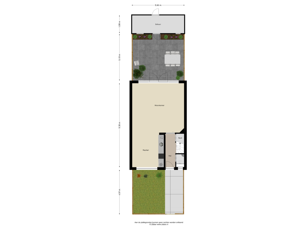 View floorplan of Begane Grond-tuin of Wethouder Gerssenlaan 67