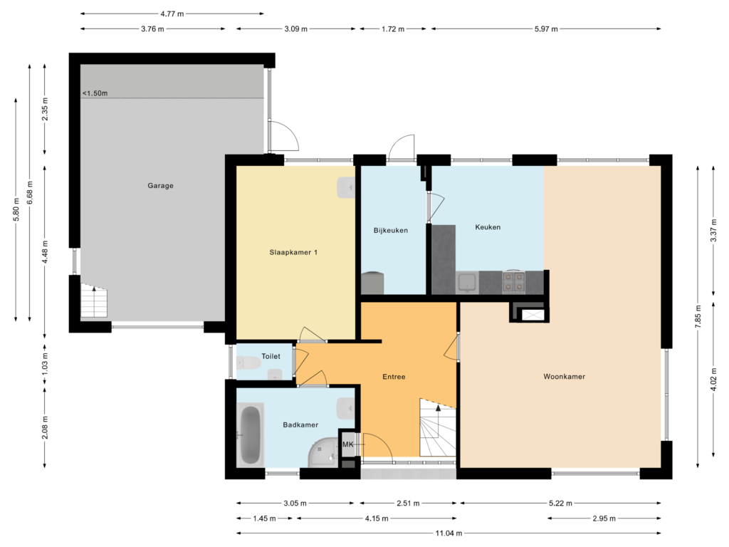 Bekijk plattegrond van Begane grond van Meester Kosterweg 16