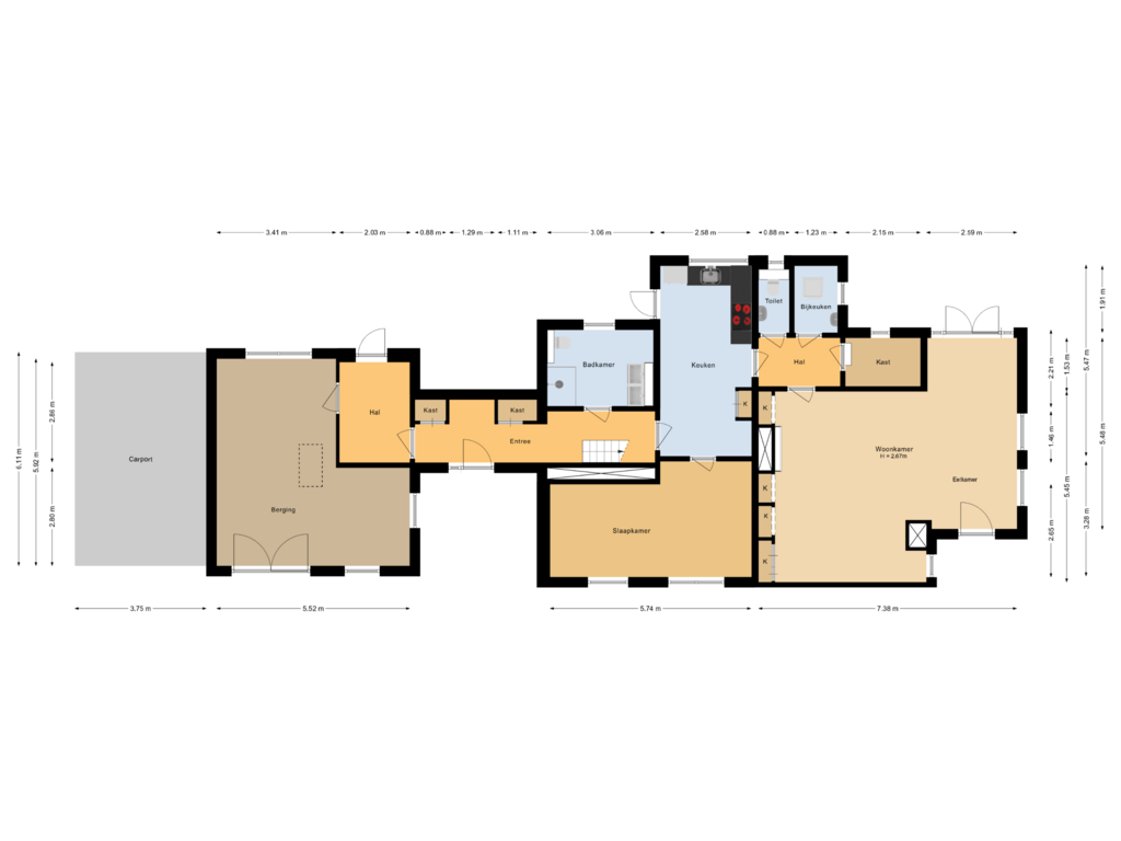 View floorplan of Begane grond of Zwolseweg 33