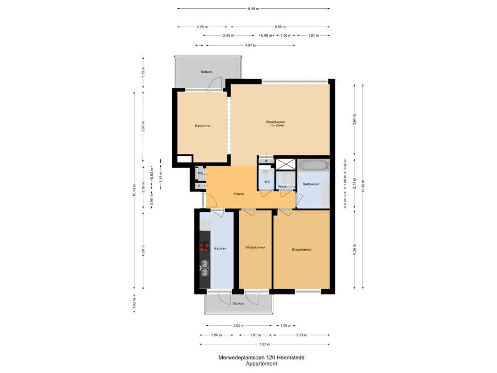 Bekijk plattegrond van Appartement van Merwedeplantsoen 120