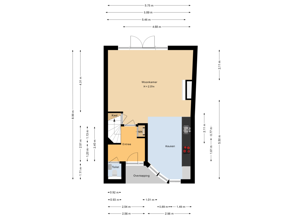 Bekijk plattegrond van Begane grond van Parkwijklaan 63