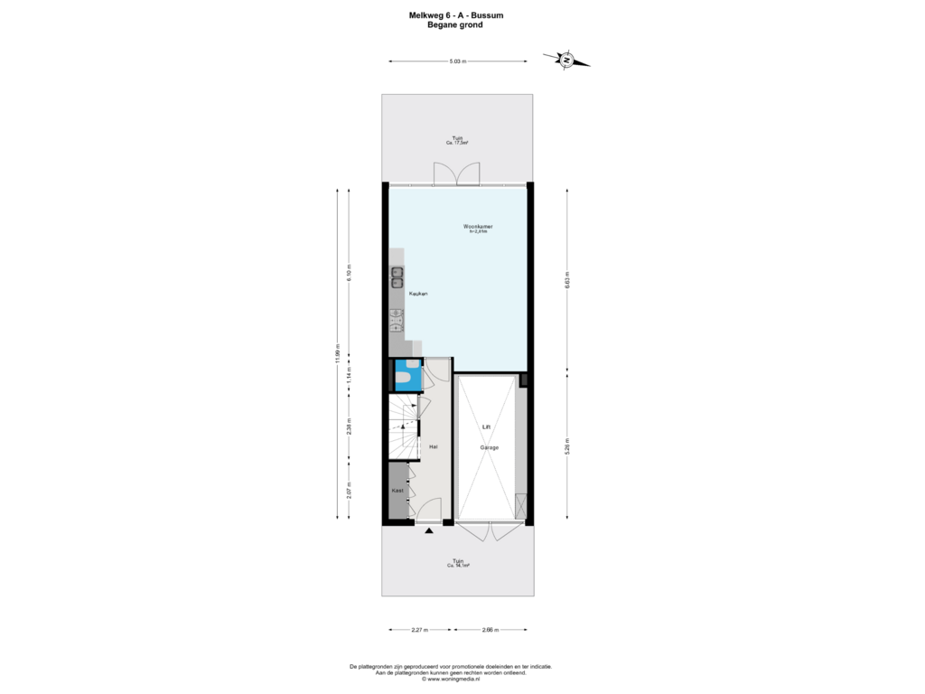 Bekijk plattegrond van Begane grond van Melkweg 6-A