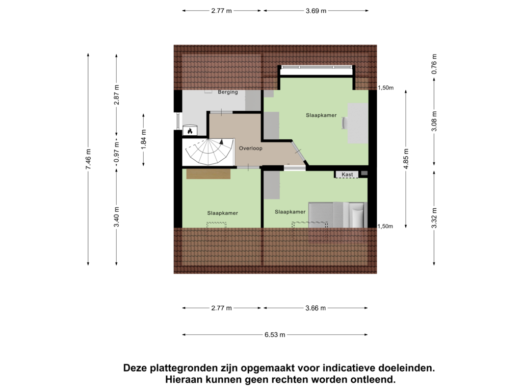 View floorplan of Tweede Verdieping of Jan Steenstraat 4