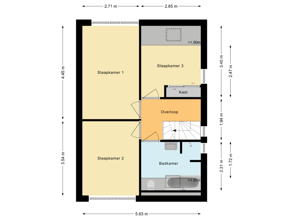 Bekijk plattegrond van Eerste verdieping van Nicolaas Oostinghweg 19