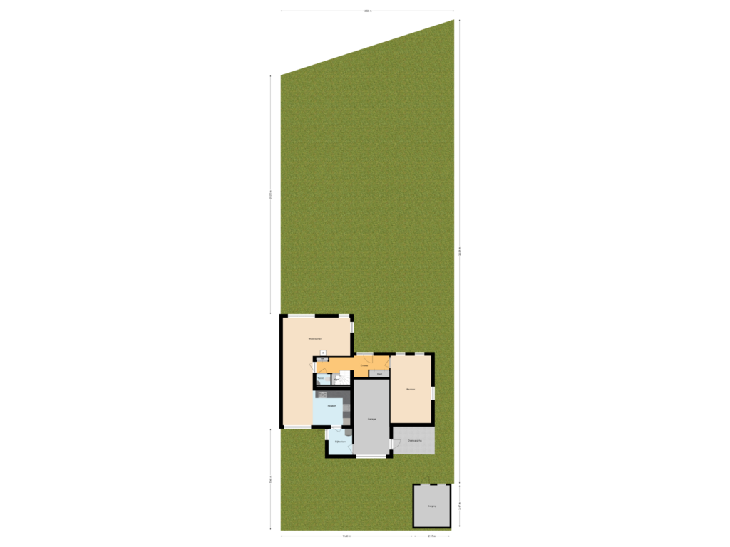 Bekijk plattegrond van Begane grond Met Tuin van Nicolaas Oostinghweg 19