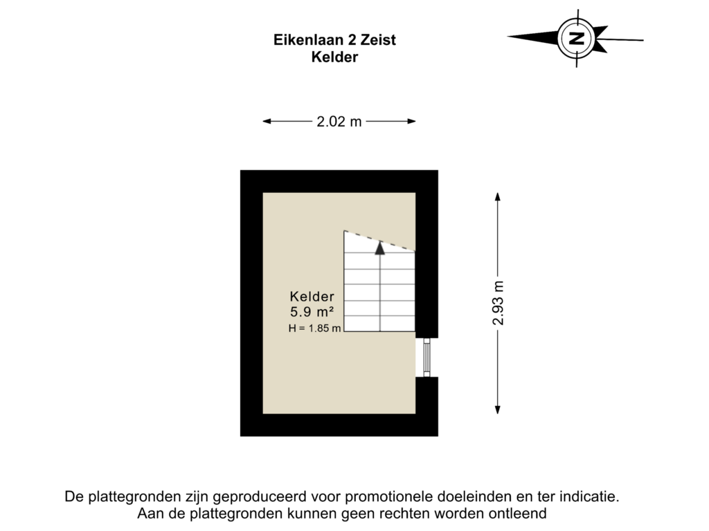 Bekijk plattegrond van Kelder van Eikenlaan 2