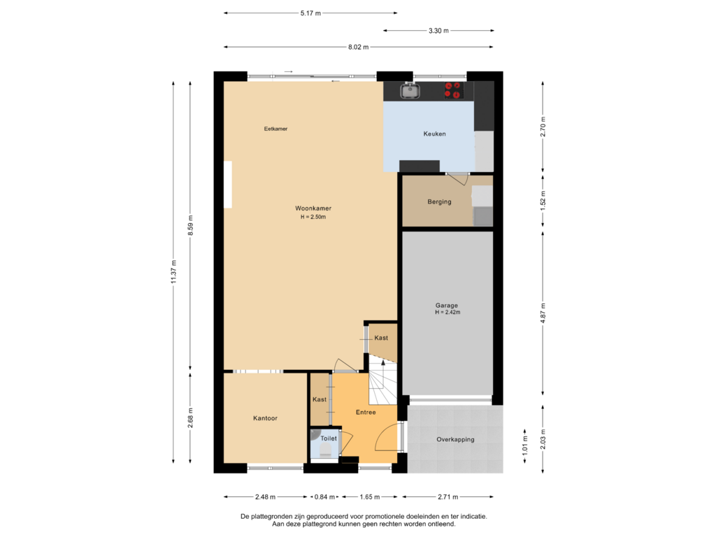 Bekijk plattegrond van Begane grond van Malibongwestraat 20