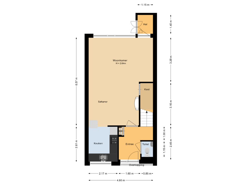 Bekijk plattegrond van Begane grond van Mesdagstraat 5