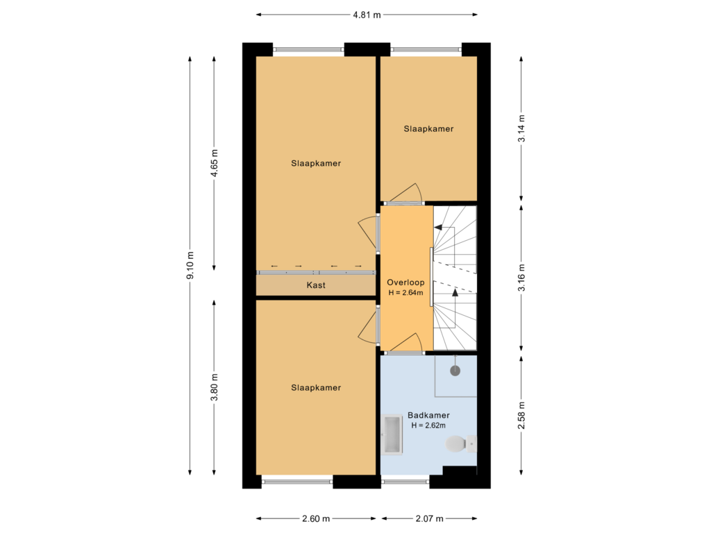 Bekijk plattegrond van Eerste verdieping van Mesdagstraat 5