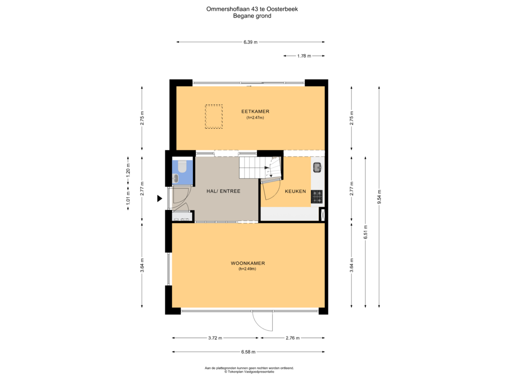 View floorplan of Begane grond of Ommershoflaan 43