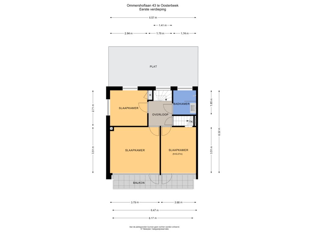 View floorplan of Eerste verdieping of Ommershoflaan 43