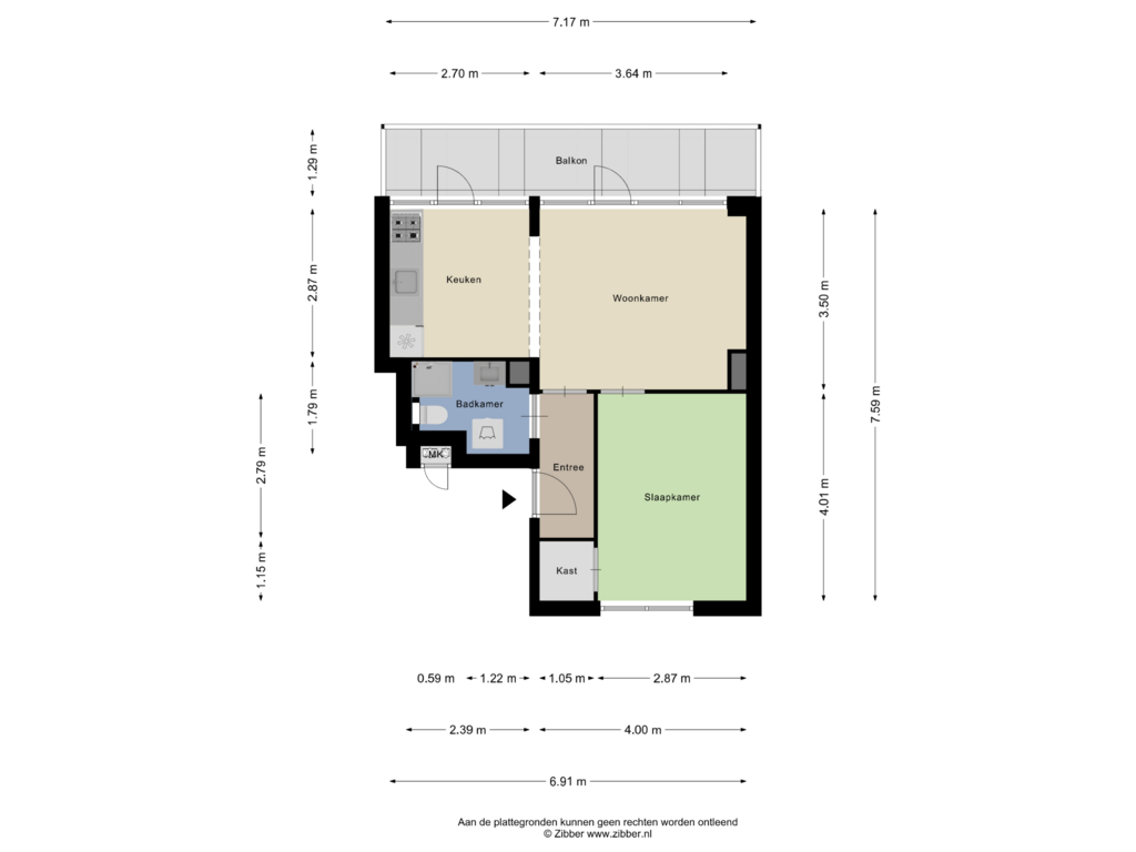 Bekijk plattegrond van Appartement van Madurastraat 9-D