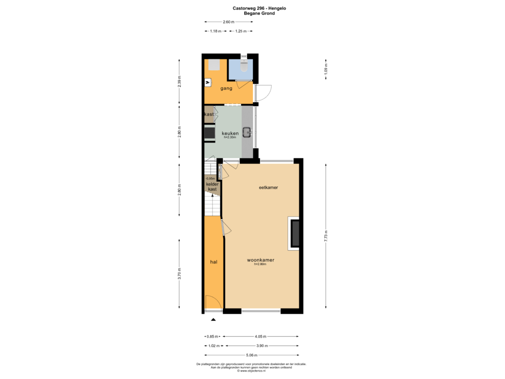 Bekijk plattegrond van BEGANE GROND van Castorweg 296