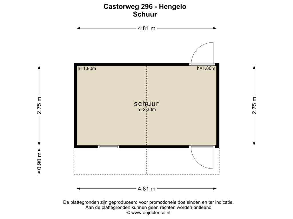 Bekijk plattegrond van SCHUUR van Castorweg 296