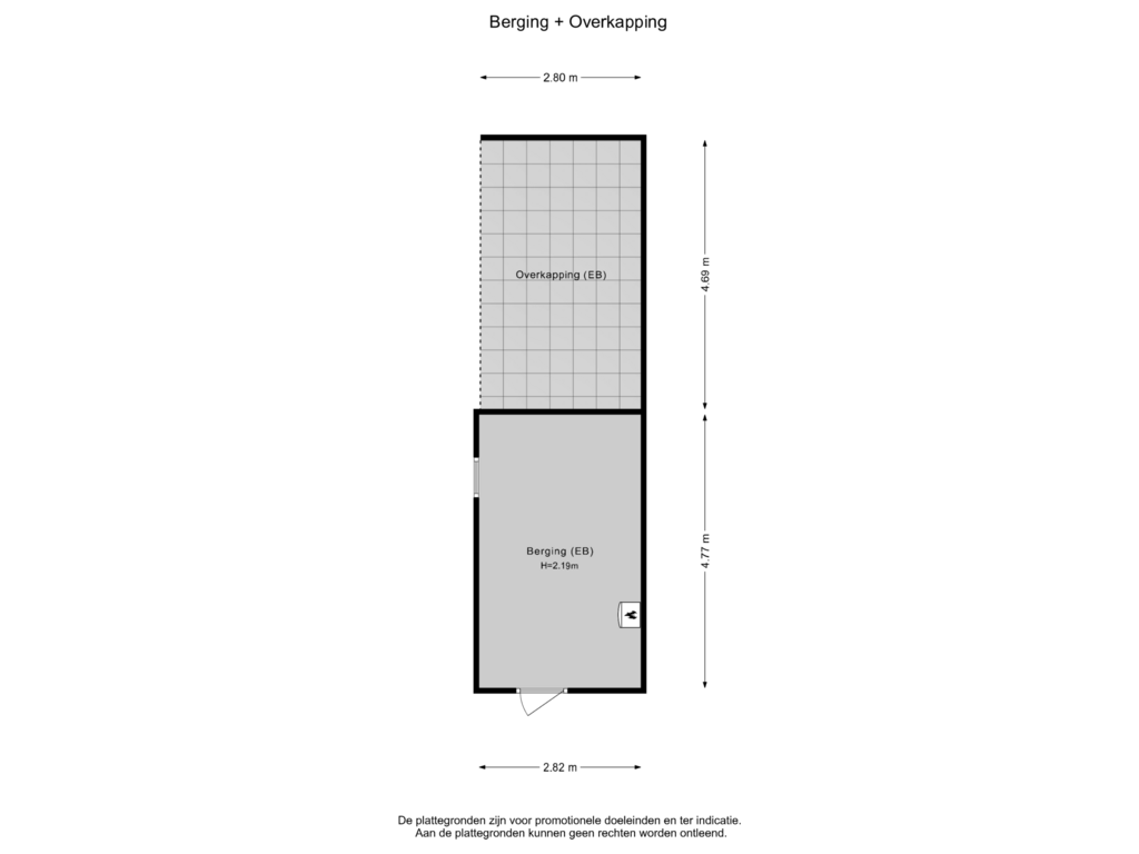 Bekijk plattegrond van Berging + Overkapping van Enkweg 44